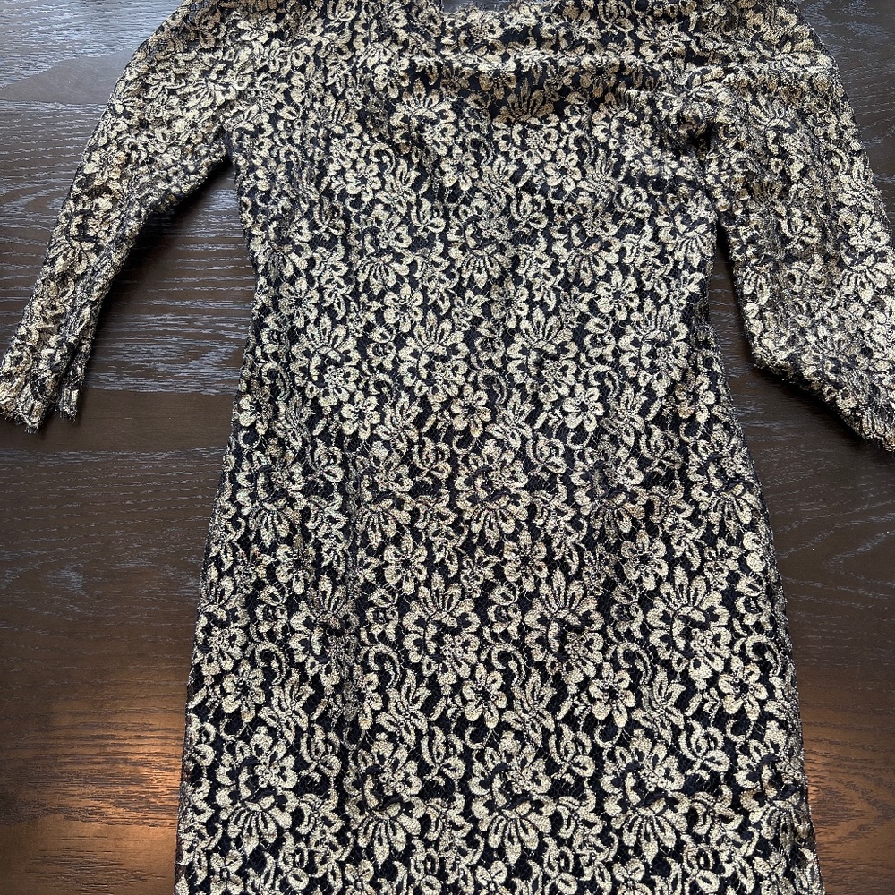 Diane Von Furstenburg Black and Gold Dresss